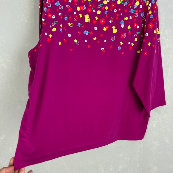 Talbots plus size 3X The Talbots Tee 3/4 sleeve pink floral cotton stretch - Picture 3 of 8